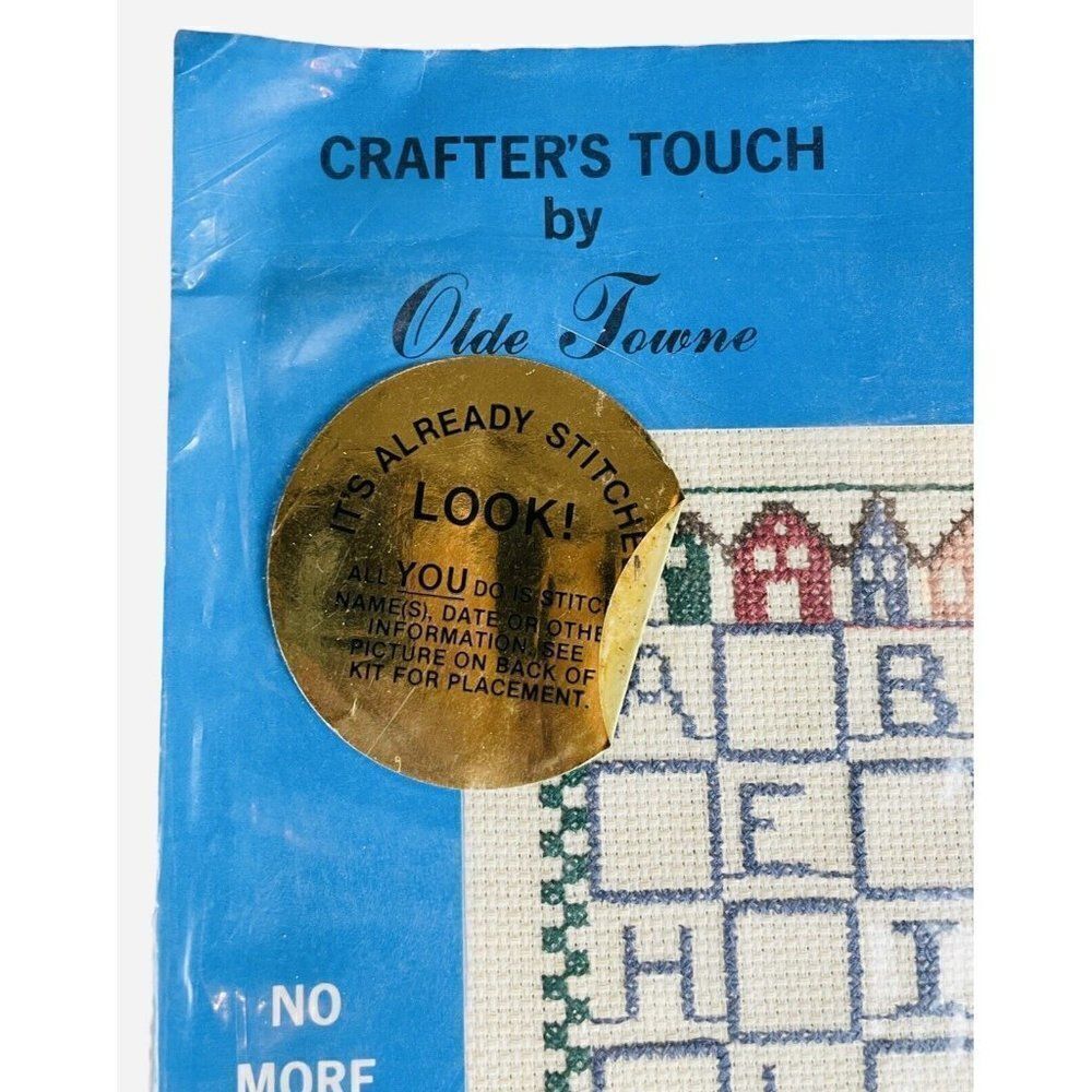 NOS Vintage 1980s Olde Towne Crafters Touch Counted Cross Stitch Kit Personalize - Picture 4 of 9